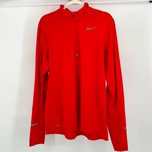 Nike Red Dri-Fit Long-Sleeve Quarter Zip Running Shirt